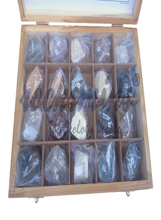Rocksmins Collection of 20 Minerals in Wooden Box MI20WB a Set of 20 Big Mineral Specimen for Students School College Education Rocks Geology Kits Ideal Study Earth Science & Stones - Image 2